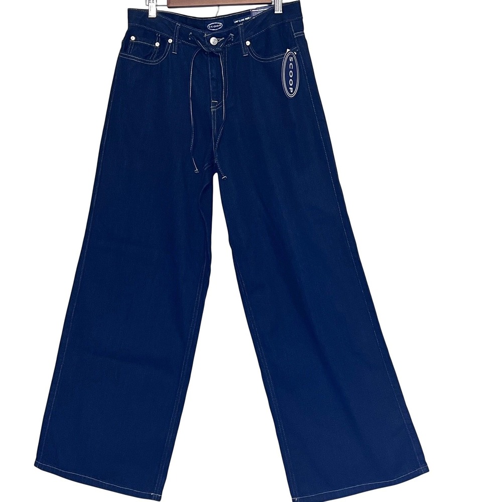 Scoop Relaxed Low Slung Wide Leg Jeans Streetwear Baggy Dark Wash NEW Size 2